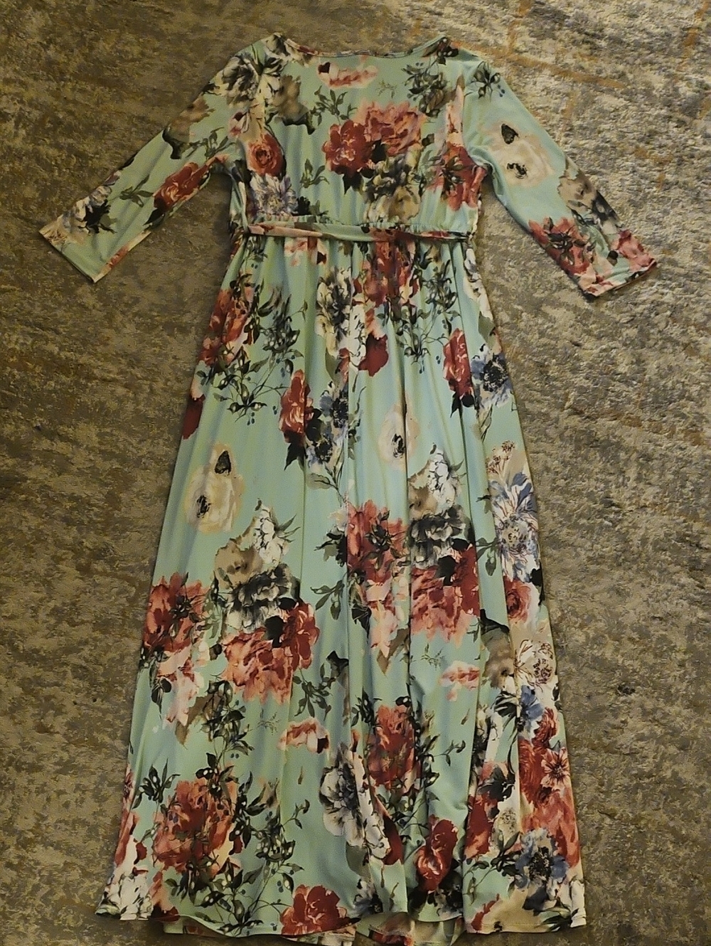 Pinkblush Blue Teal Floral Surplice Bodice Maternity Maxi Dress XL NWT - Picture 10 of 11